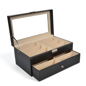 12grids PU eyewear box(with lock)