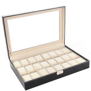 24grids PU flat lock watch box