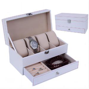 4grids Double layer Carbon fiber watch box