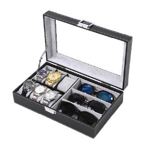 6+3grids PU eyewear box(none lock)