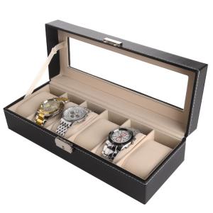 6grids PU watch box(none lock) - Beige