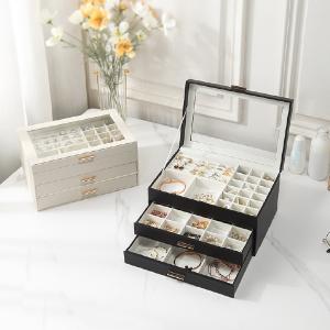 Flip cover open window PU jewelry box