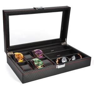 Full Carbon fiber 6grids watch+3grids eyeglasses box